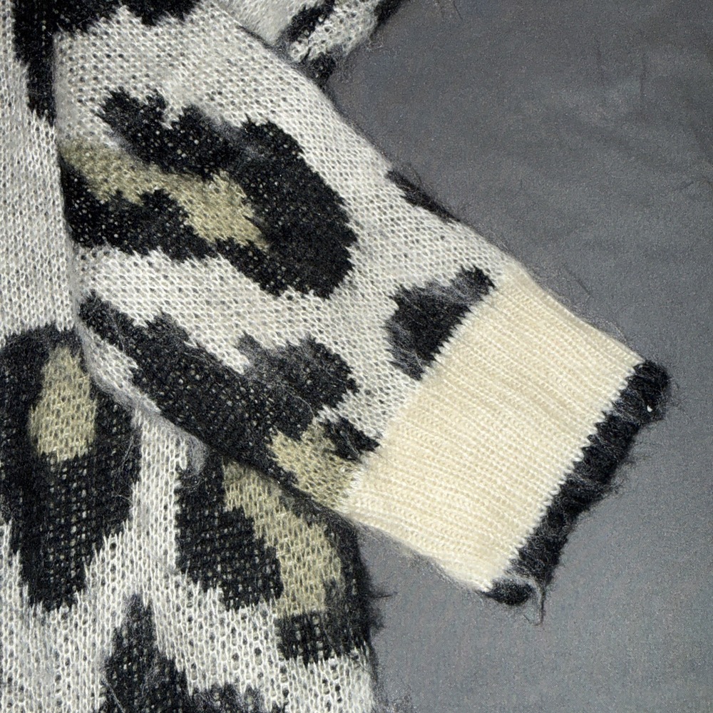 NWT Umgee Leopard Print Fuzzy Mini Sweater Dress, Size S, Cozy - Picture 4 of 6